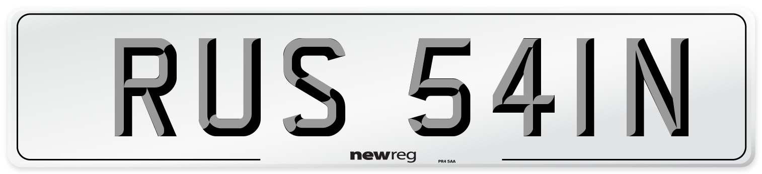 RUS 541N Number Plate from New Reg